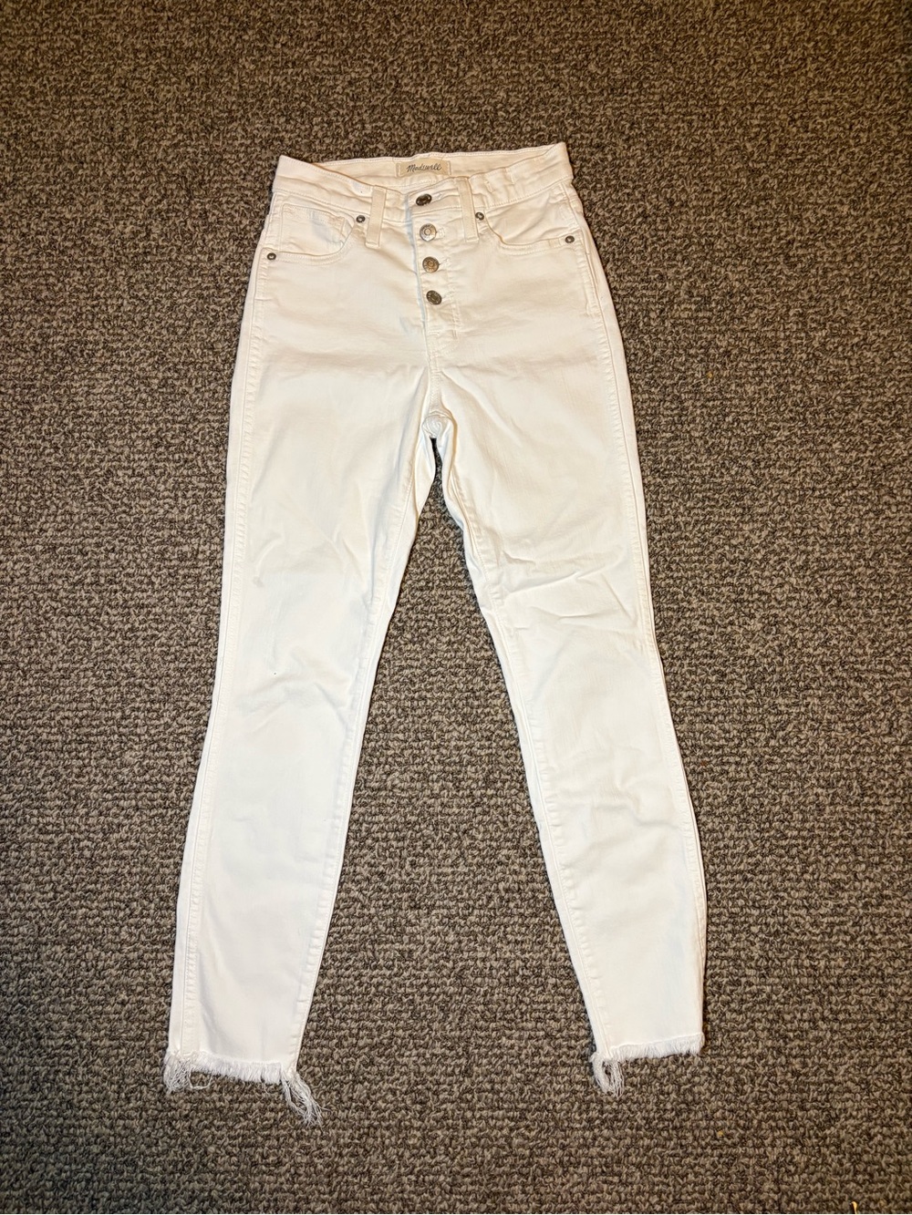 Madewell High-Rise White Button-Fly Jeans
